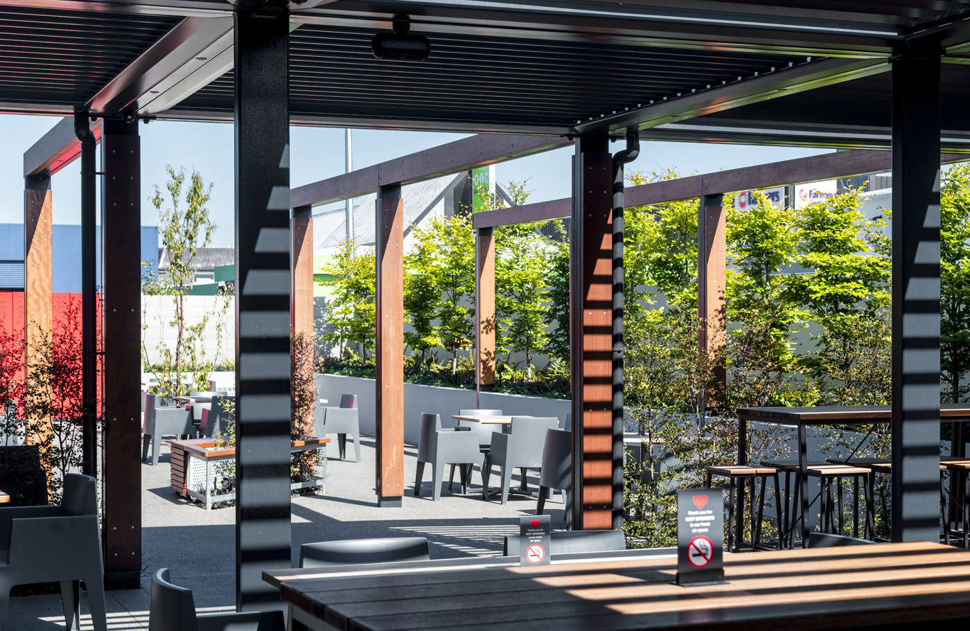 The outdoor courtyard