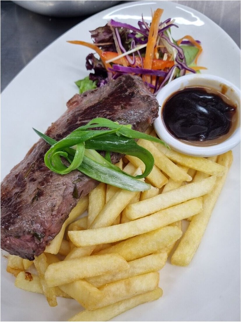Sirloin steak and fries