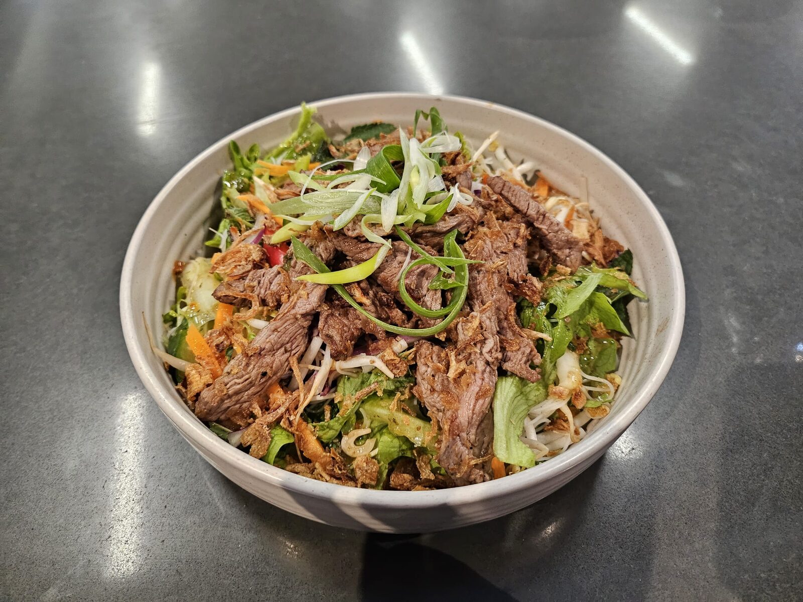 Warm Asian-style beef salad