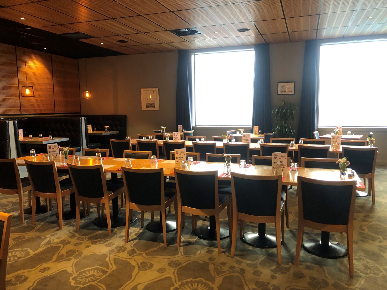 The Spitfire restaurant set for a function