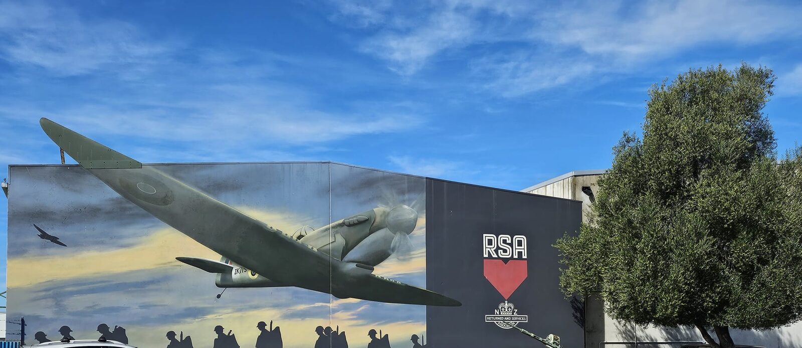 Spitfire mural on the club wall